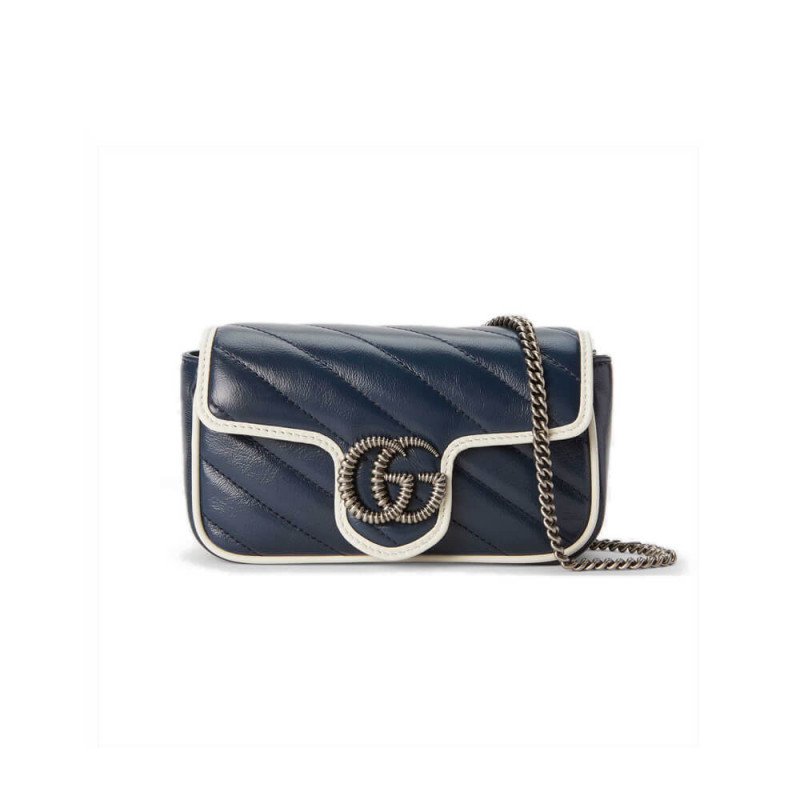 Gucci GG Marmont Super Mini borsa 574969 Blue