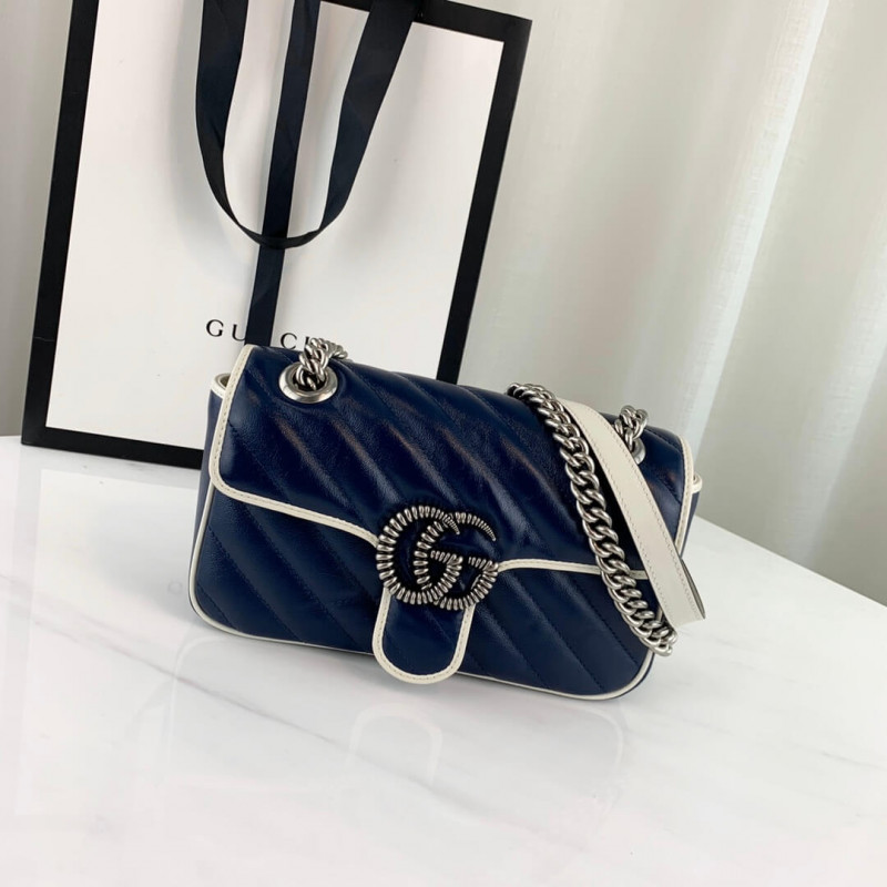 GUcci GG Marmont Matelasse Mini borsa 446744 Blu