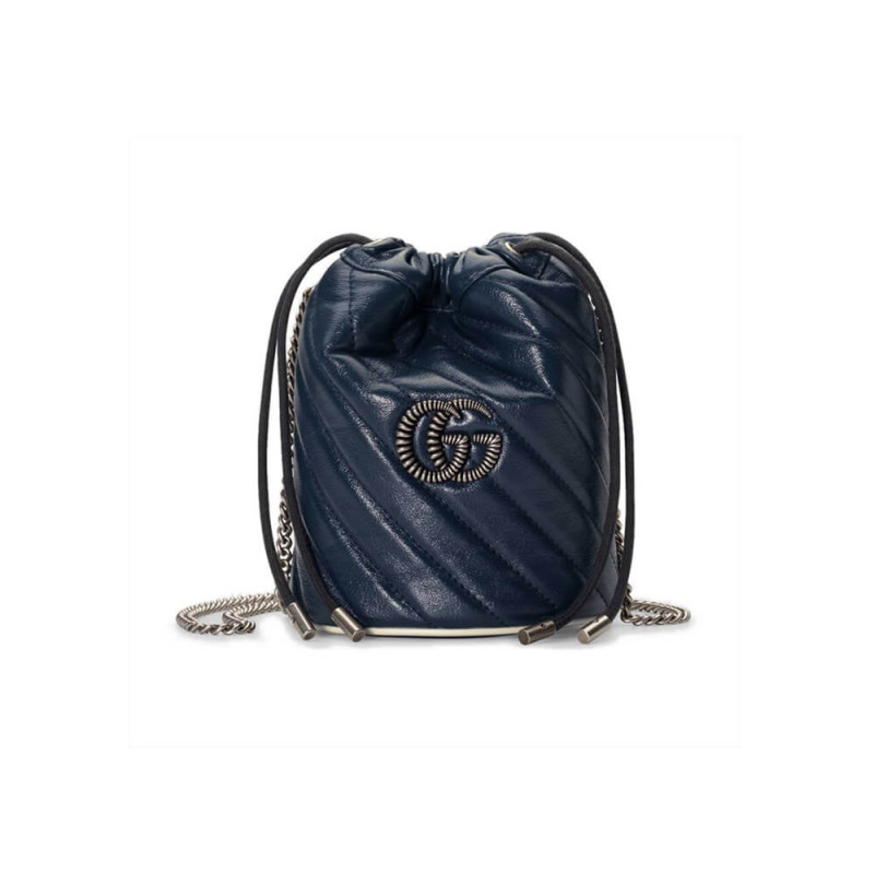 Gucci Gg Marmont Mini Bocket borsa 573817 Blue