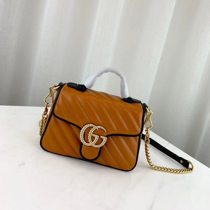 GG GG GG Marmont Mini Top Hand Gust 583571 Cognac