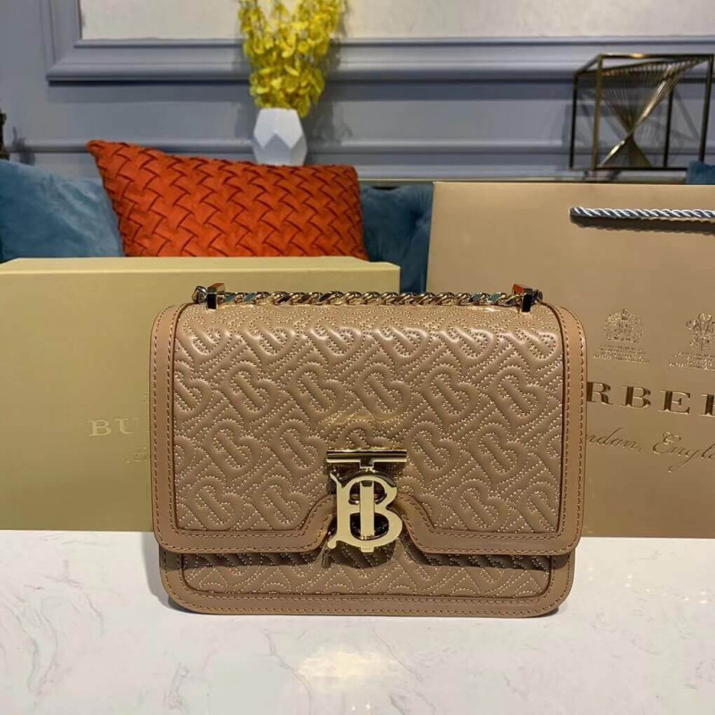 Burberry Small trapunted Monogram Lagbskin TB Borse 80149221