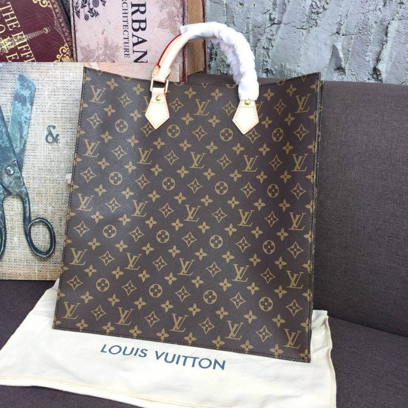 Louis Vuitton Monogram Canvas SAC Plat Tote borsa M51140