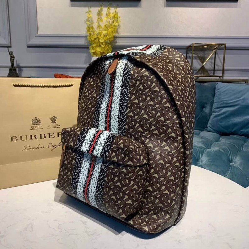 Burberry Monogram Stripe Stampa zaino E-Canvas 80186511