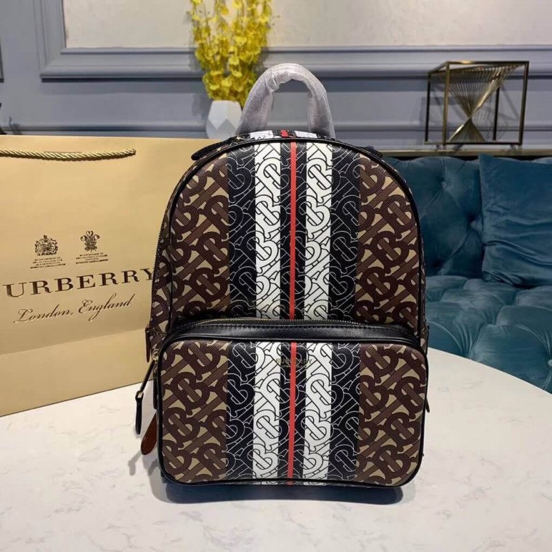 Burberry Monogram Stripe Stampa zaino E-Canvas 80193461