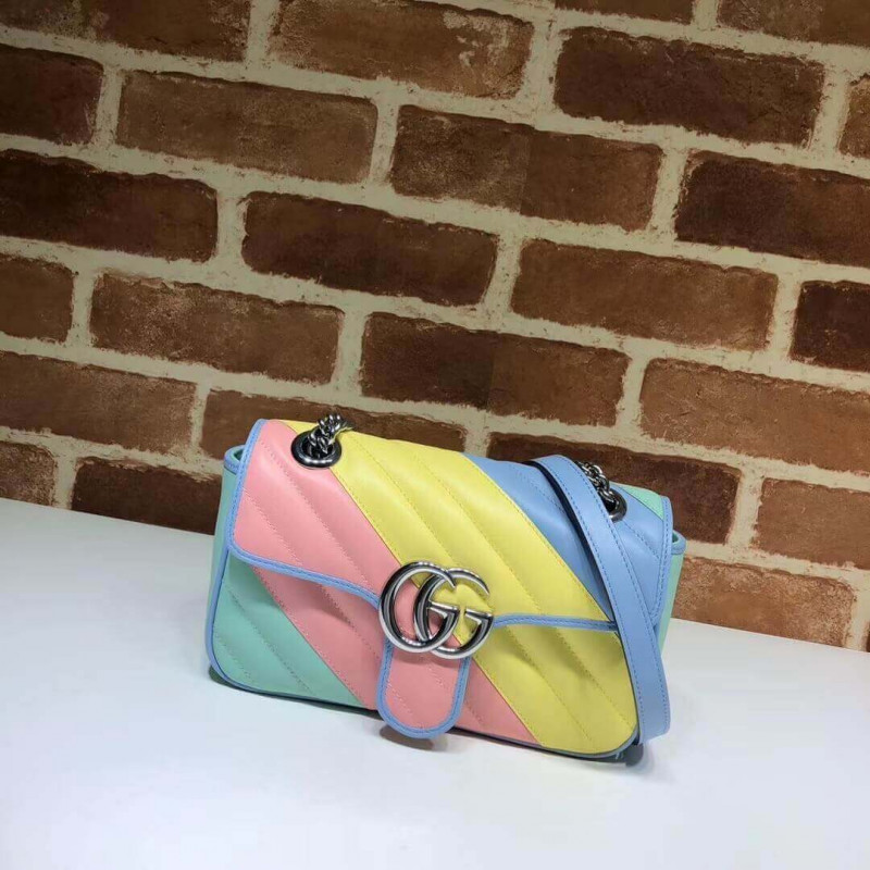 Mini borsa GG GG GG GG in pastello e arcobaleno 446744