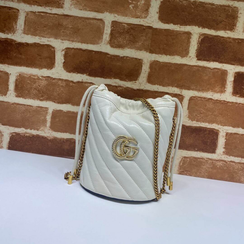 GG GG Marmont Mini Bucket borsa 575163 White