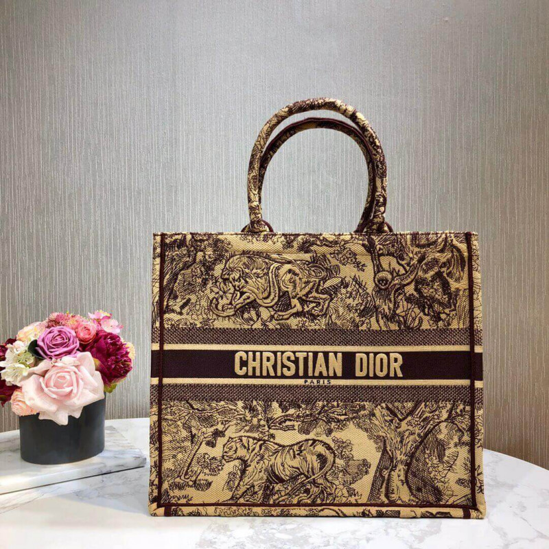 Book Christian Dior Tote Black Toile de Jouy borsa M1286