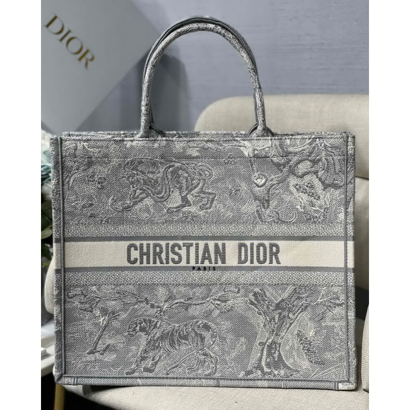 Book Christian Dior Tote Grey Toile de Jouy borsa M1286