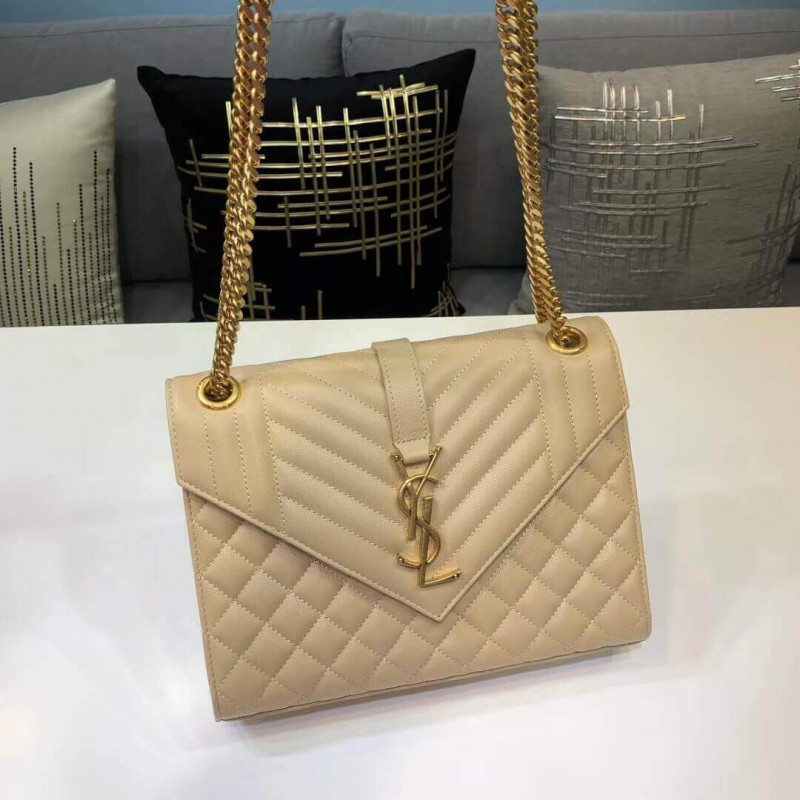 busta in pelle di cereali di Saint Laurent borsa 487206