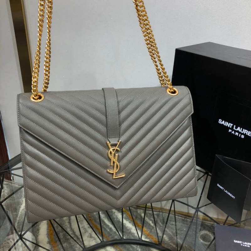 Saint Laurent Grain in pelle Grande Borsa a catena di buste 396910