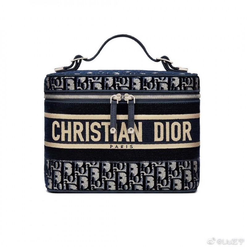 Dior Oblique ricamato ricamato di velluto di Vanity Case S5480V