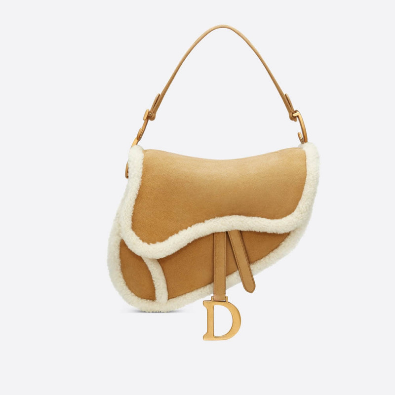 Borsa da sella Christian Dior in Shearling M0446