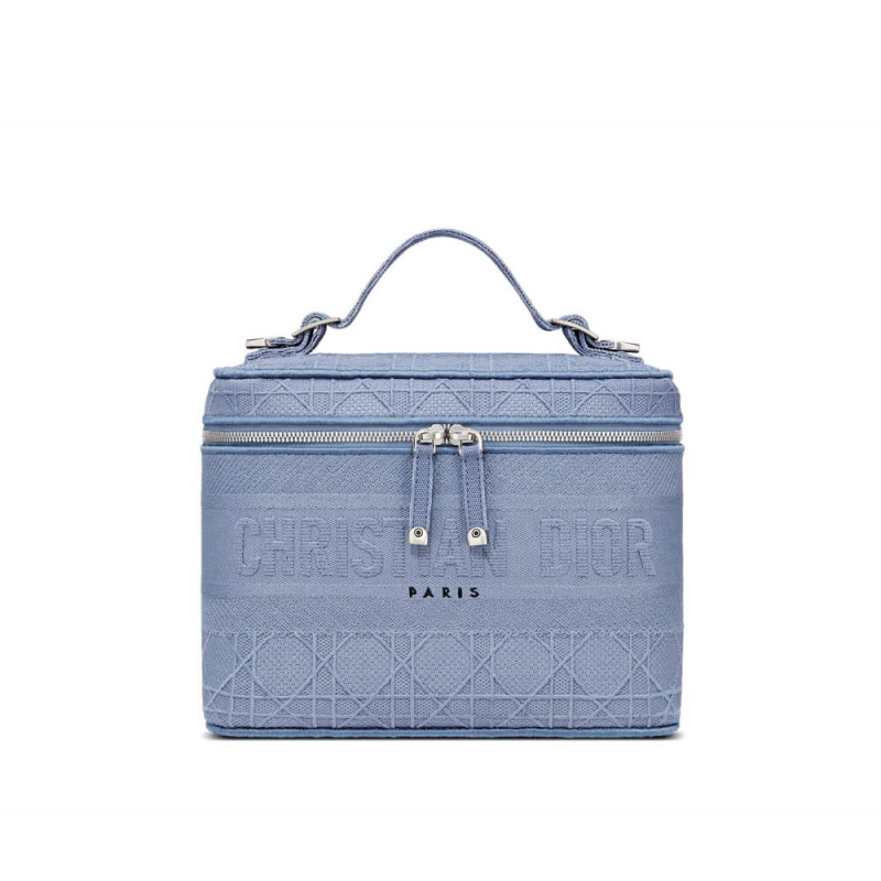 Dior Travel Vanity Case Denim Cannage ricamo S5480