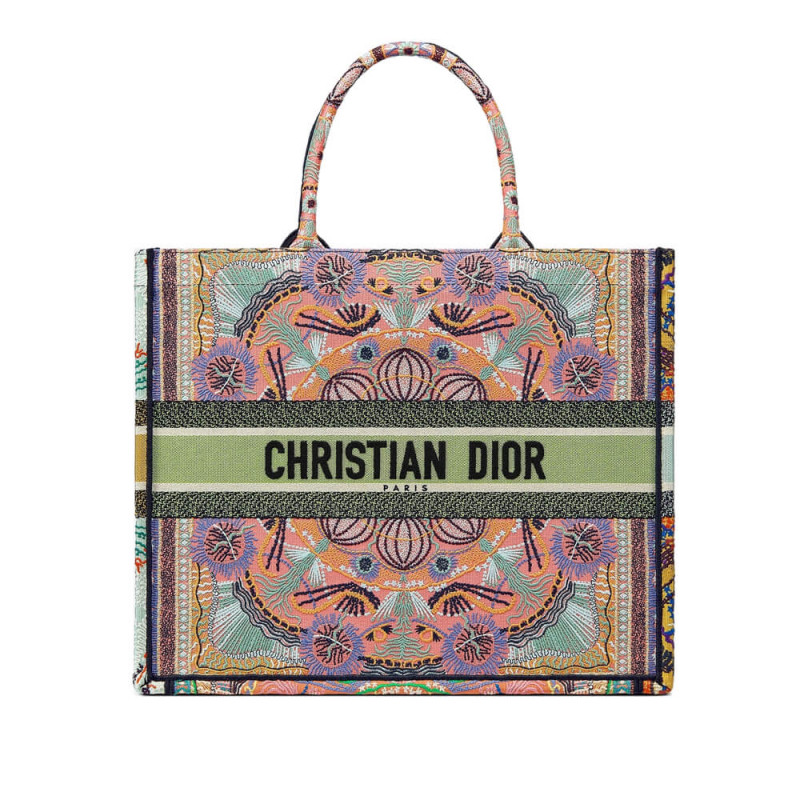 Dior Book tote multicolore in luci ricami M1286