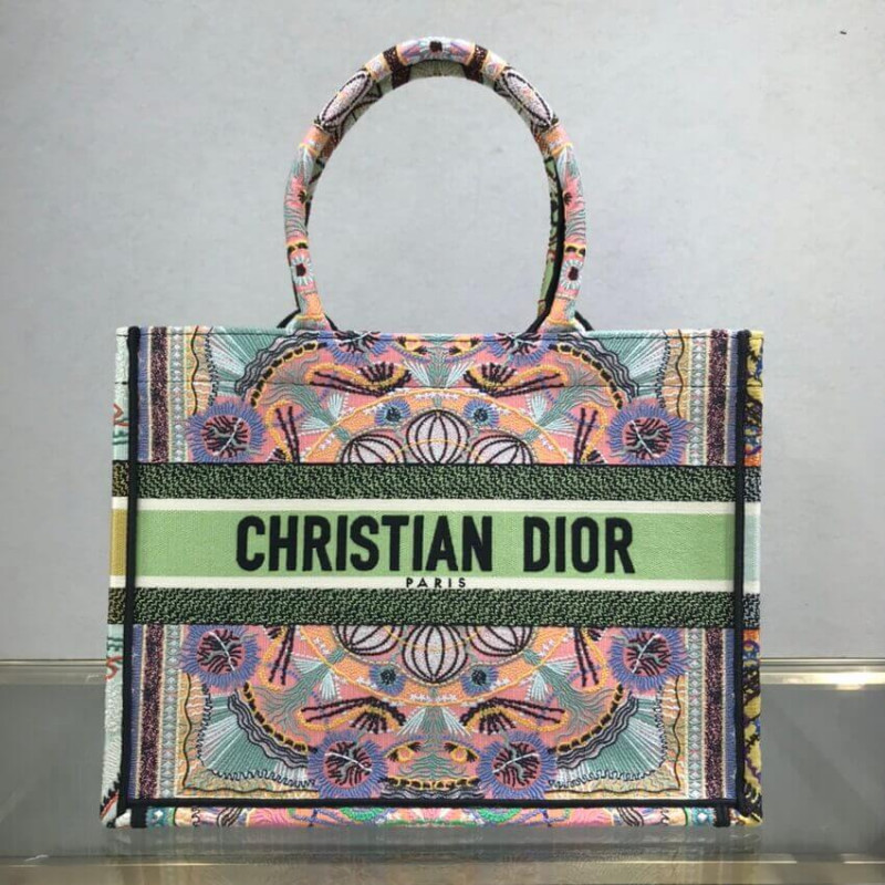 Dior piccolo libro tote multicolore in luci ricami M1296