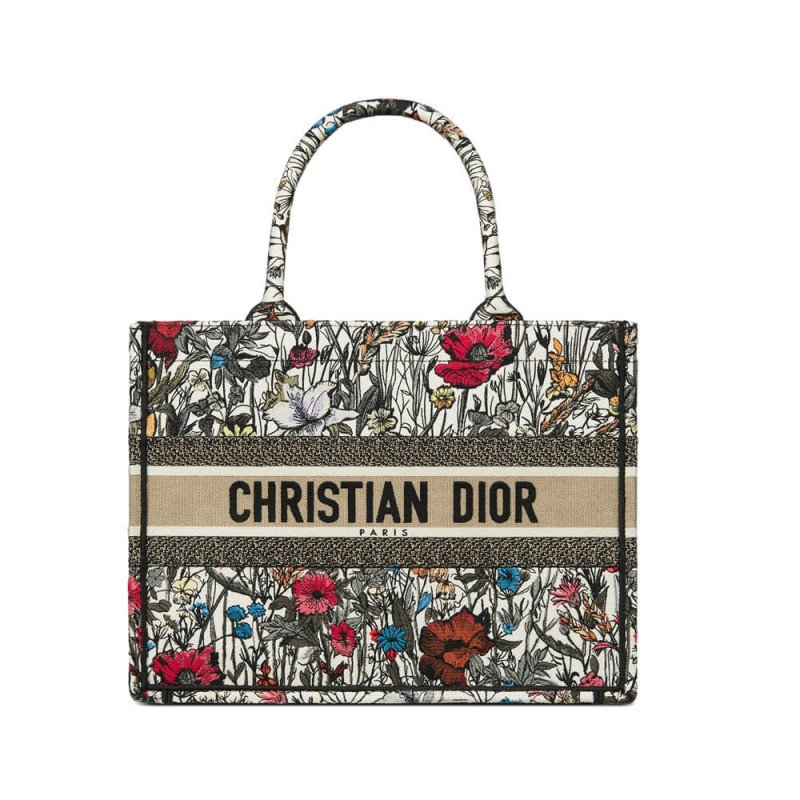 Dior Small Book tote multicolore Mille Fleurs Ricamo M1296