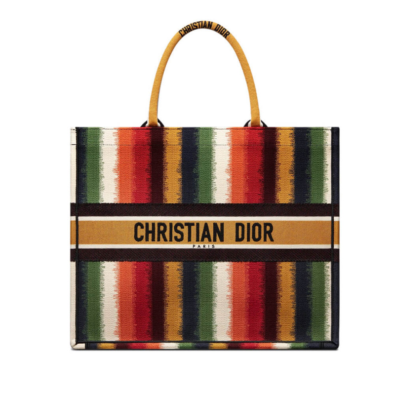 Dior Book Tote Multicolor D-Stripes ricami M1286