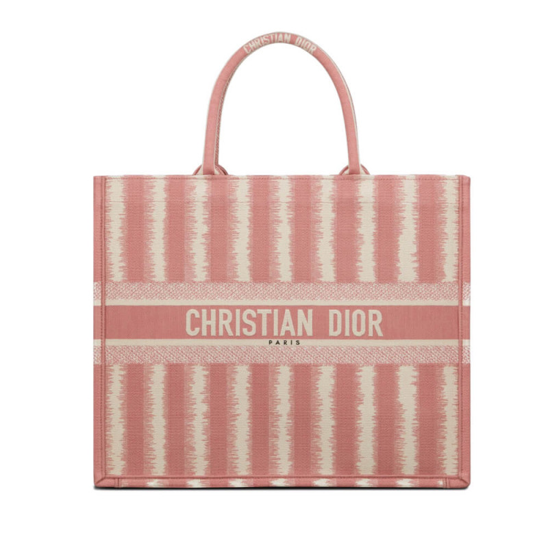 Dior Book Tote Pink-Stripes Remodery M1286