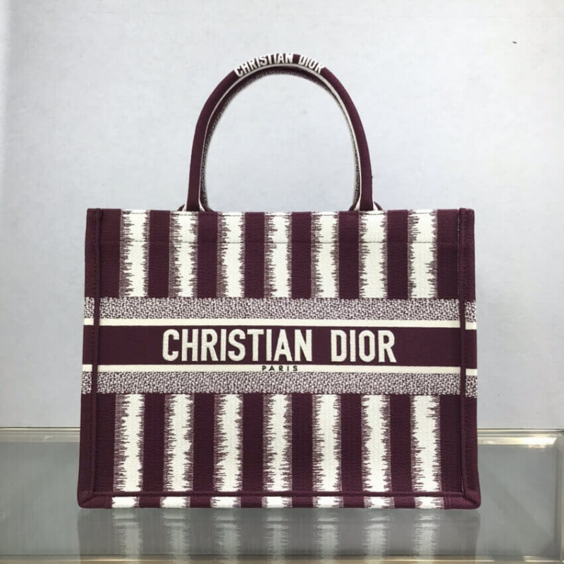 Dior Small Book Tote D-strisce ricami M1296