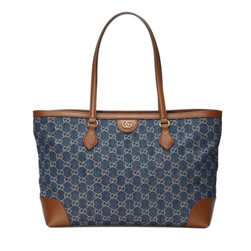 Denim Gucci Ophidia GG Medium Tote 631685