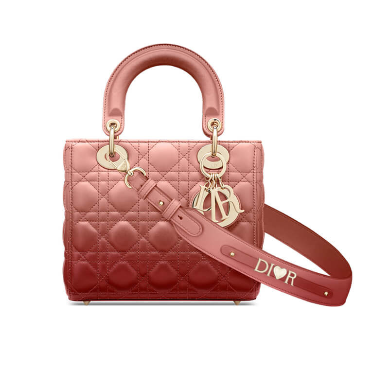 Lady Dior la mia borsa Abcdiar in gradiente rosa Cannage agnello M0538