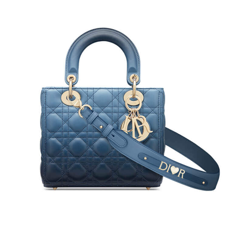 Lady Dior la mia borsa Abcdior in Indigo Blue Gradient Cannage Lambskin M0538