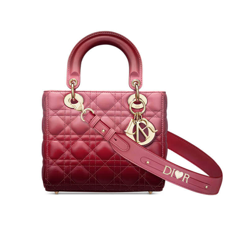 Lady Dior la mia borsa Abcdior in gradiente rosa alla fragola cannage agnagni M0538