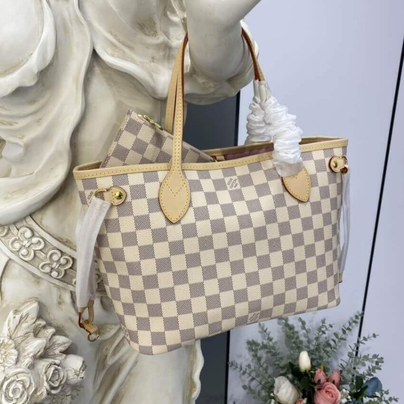 Louis Vuitton Damier Azur Neverfull PM N41362 Pink