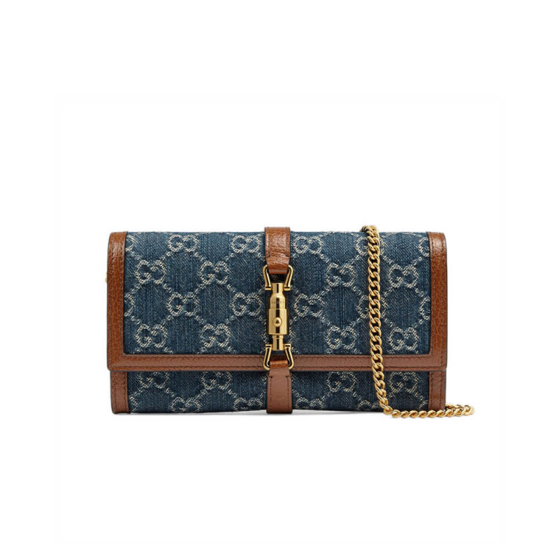 Gucci Jackie 1961 Catena Wormet 652681 in Blue Denim