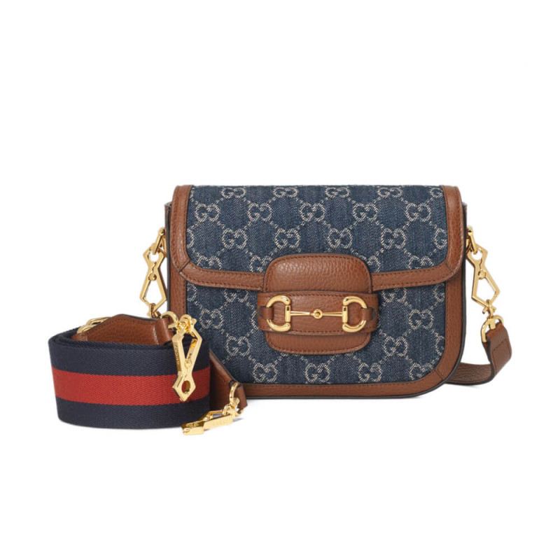 Gucci Horsebit 1955 Denim Mini borsa 658574