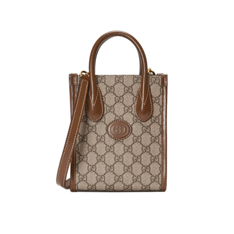 Gucci Mini Tote borsa con interblocco G in GG Supreme 671623