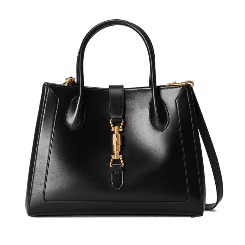 Gucci Jackie 1961 Medium Tote borsa in pelle nera 649016