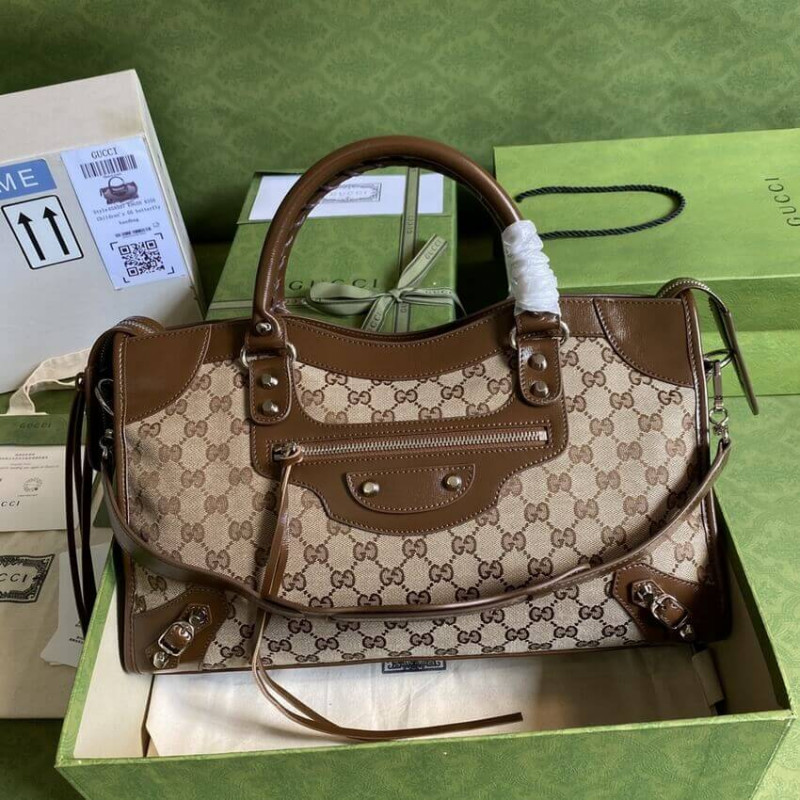 Gucci x Balenciaga GG Canvas City borsa 38 cm 658597