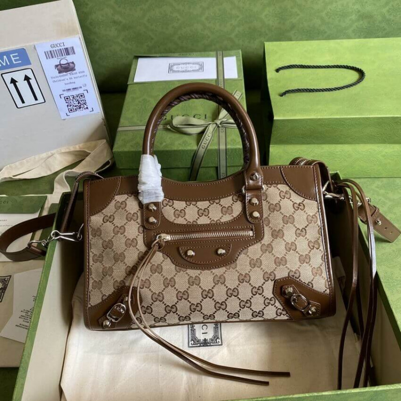 Gucci x Balenciaga GG Canvas City borsa 30 cm 658598