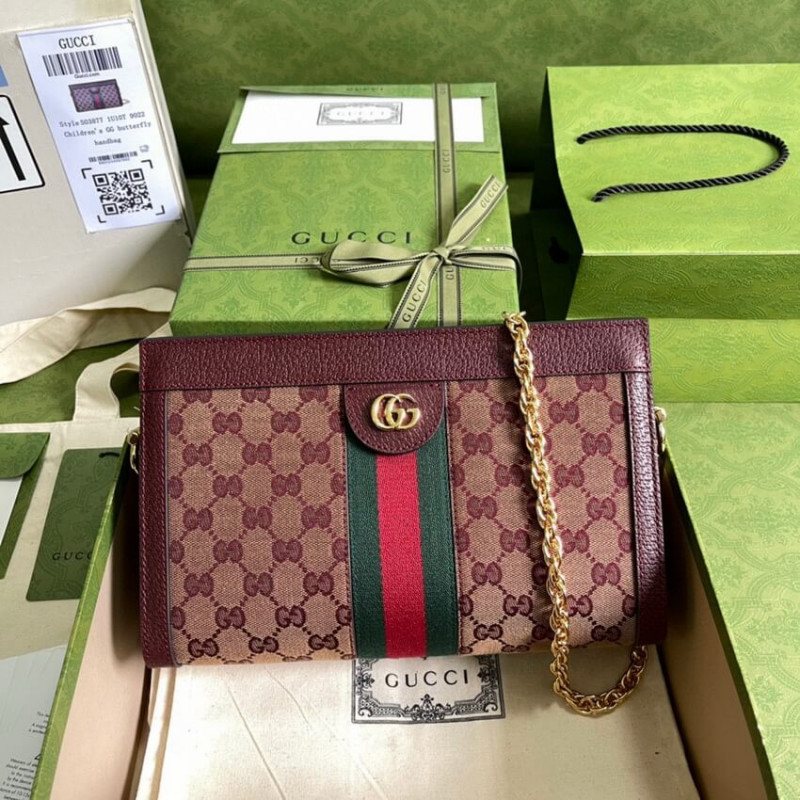 Gucci Ophidia GG Small Shot Borse 503877 in Borgogna