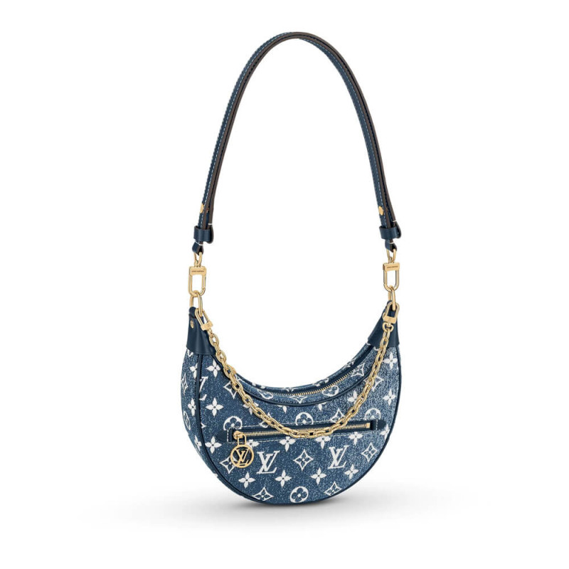 Borsa di loop in denim Monogram Louis Vuitton M81166 BLU