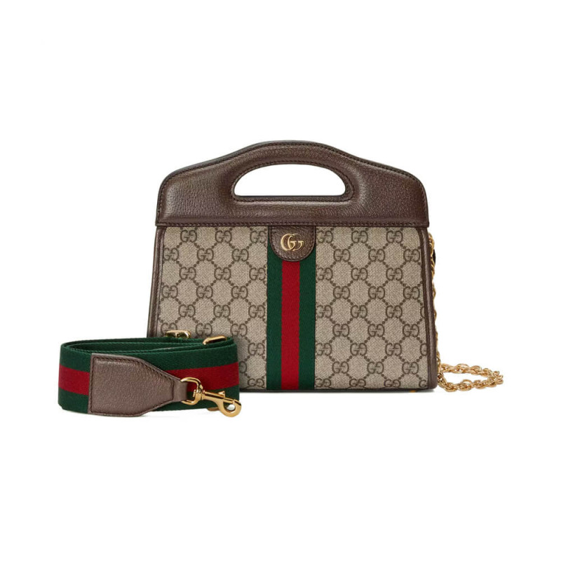 Gucci Ophidia Small Tote con Web 693724 Brown