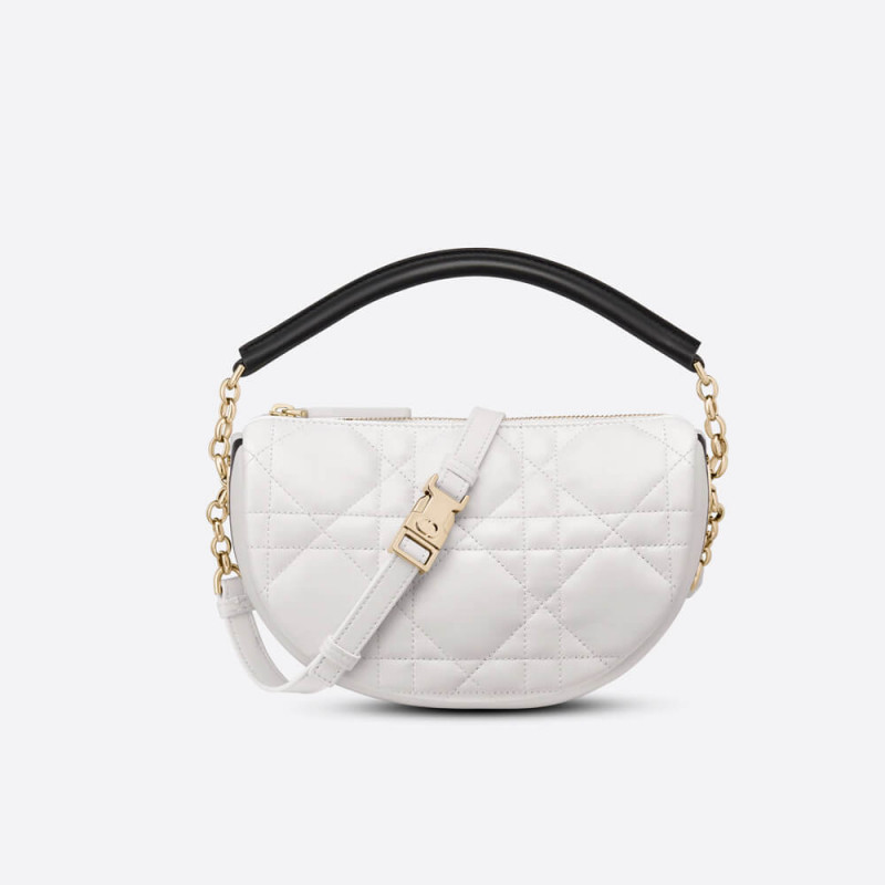 Christian Dior Small Vibe Hobo borsa M7200 White Cannage Lambs