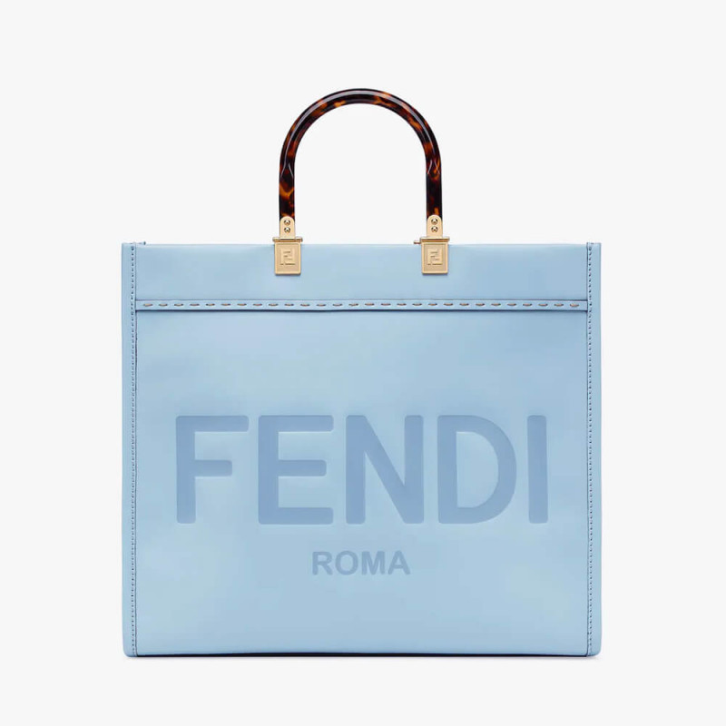 Fendi Medium Sunshine Shopper 8BH386 Blu chiaro