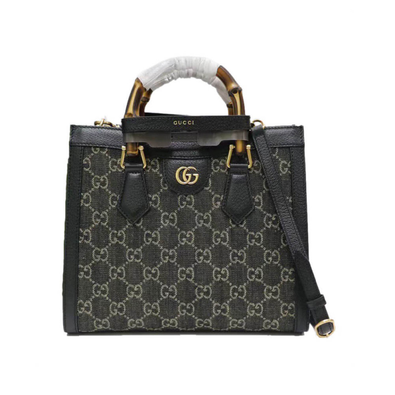 Gucci Diana Small Tote borsa 660195 in denim nero