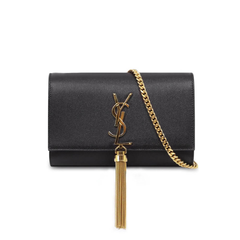 YSL Saint Laurent Kate Medium con nappa in pelle di grano de poudre 354119 nero