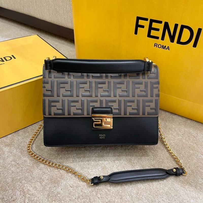 borsa a tracolla in pelle media di Fendi Kan U 8M5327