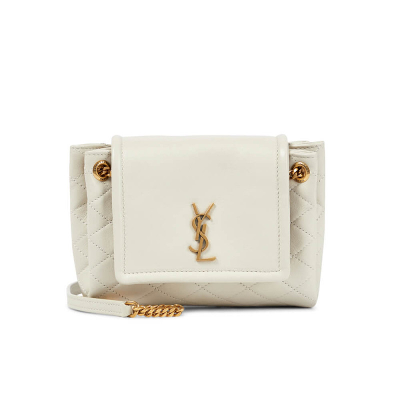 Saint Laurent Nolita Mini Pulnica in pelle 672738 Bianco