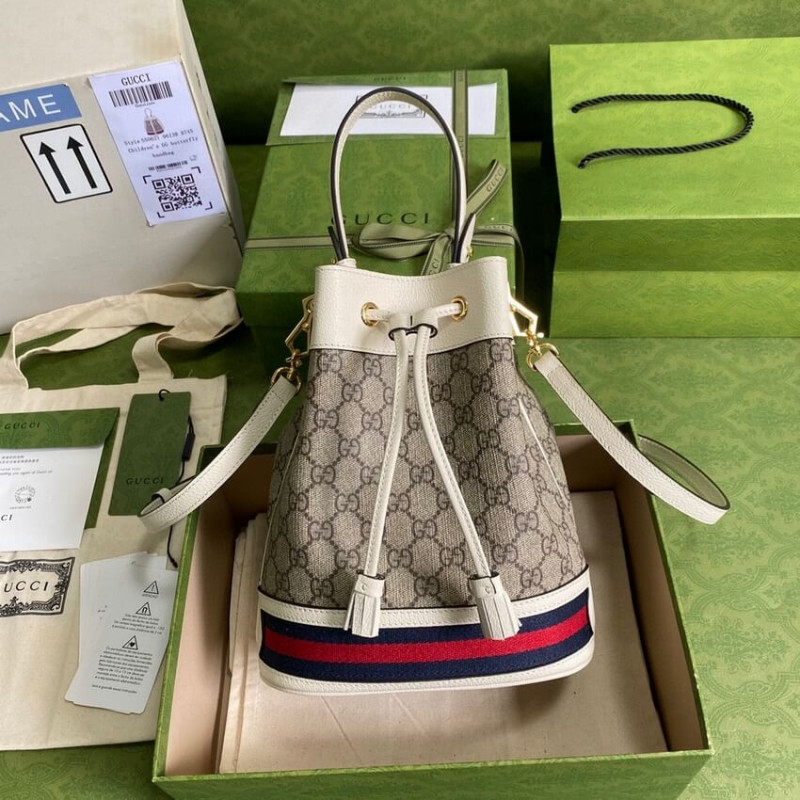 Gucci Ophidia Small GG Bucket Borsa 550621 Bianco