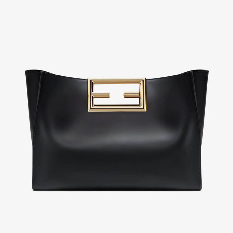 borsa a mezza larga in pelle di vitello Fendi 8BH391