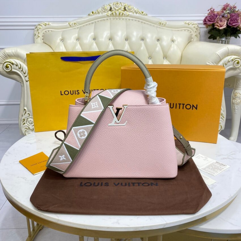 LOUIS VUITON CAPUCINES MM M59020 ROSE/BEIGE