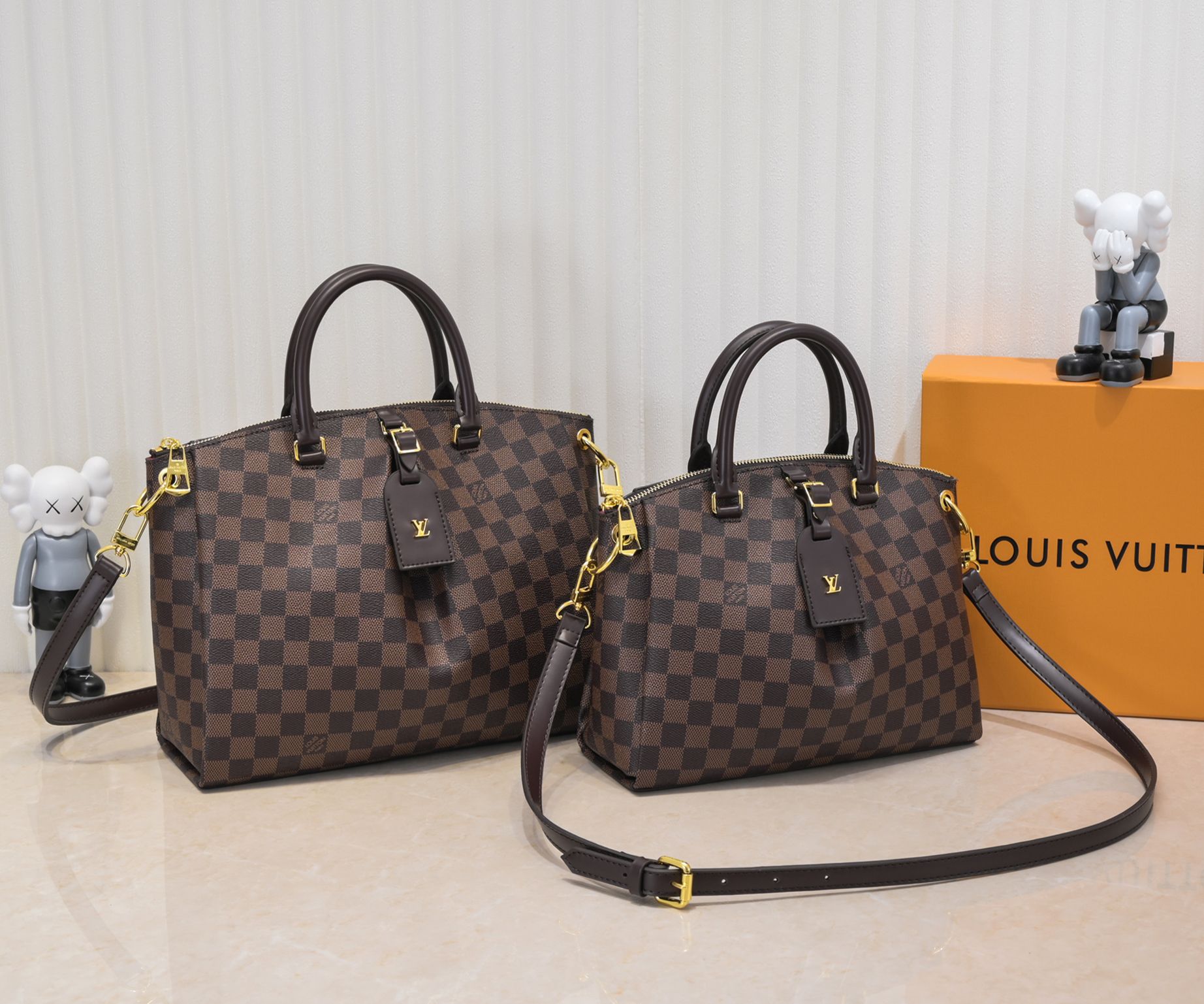 Louis Vuitton Brown Damier Boetie PM/MM (2 borse)